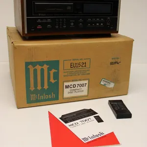 Vintage McIntosh MCD7007 Compact Disc CD Player with Box Slant Leg Walnut Case