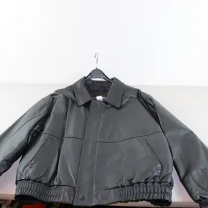 Peerless Garments Black Leather Biker Motorcycle Jacket Mens XL
