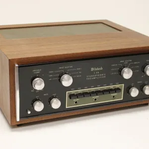 Vintage McIntosh C 28 Stereo Preamplifier Preamp Slant Leg Walnut Case