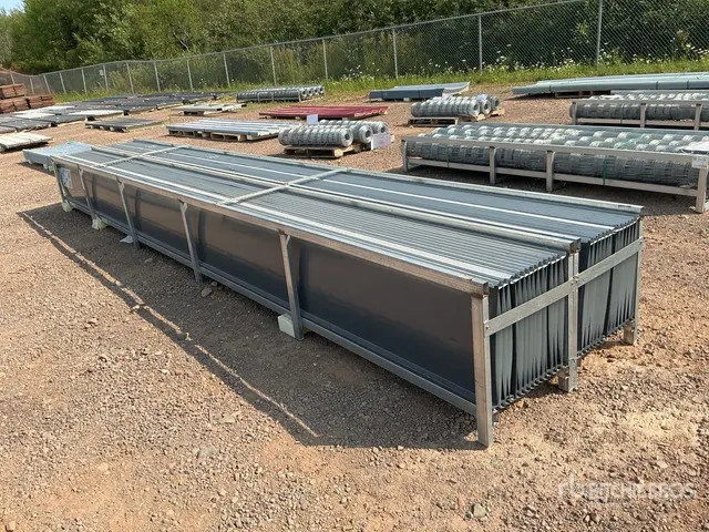 Quantity of (30) 17.7 in x 19.69 ft Grey Metal Roof Panels