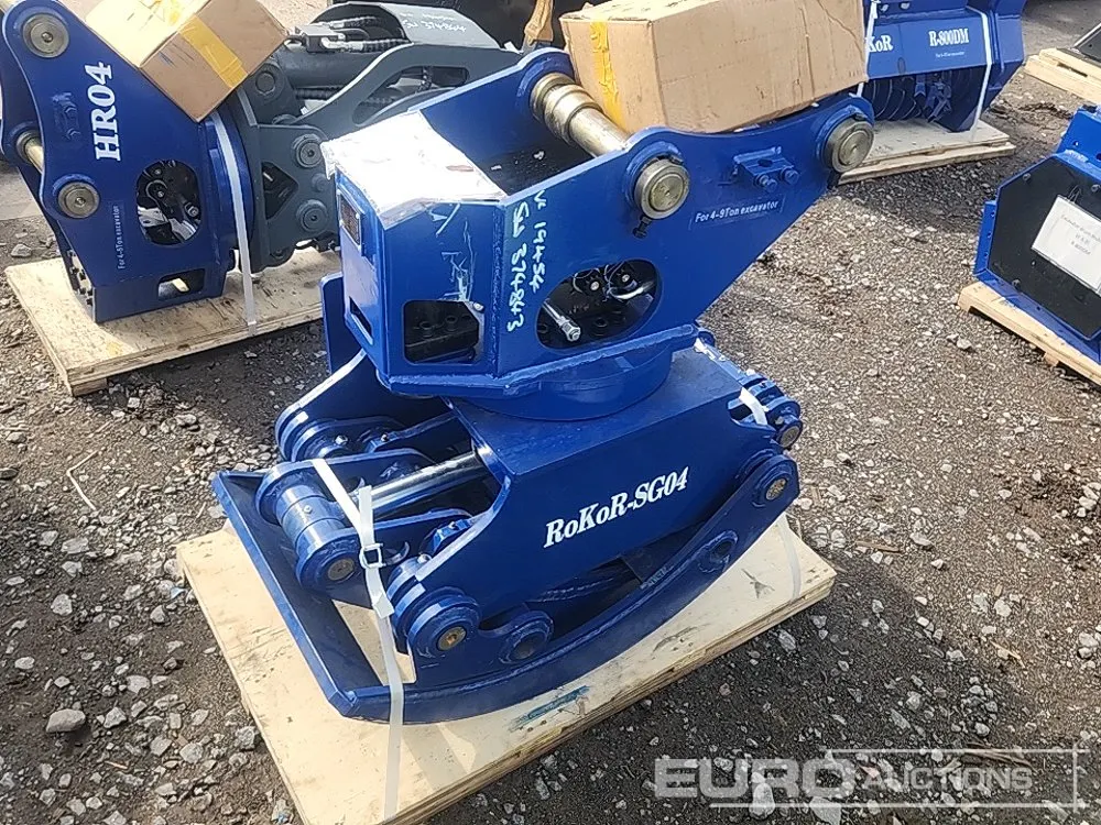 Unused Rokor SG04 Hydraulic Log Grapple 50mm Pin to suit 6-8 Ton Excavator