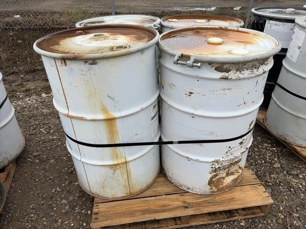 Pallet With Four 45 Gallon Barrels