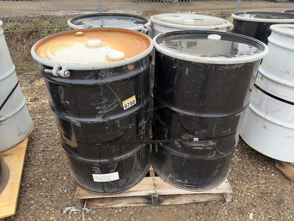 Pallet With Four 45 Gallon Barrels