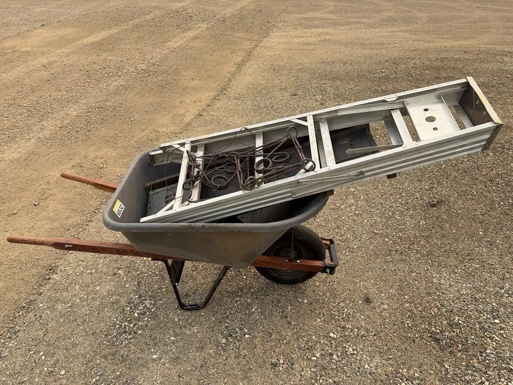 Wheel Barrel With Step Ladder, Traps & Shelf