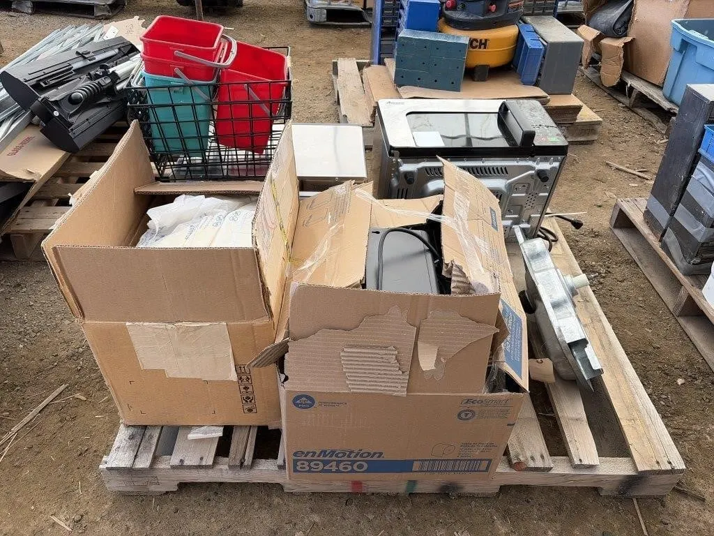 Pallet With Microwaves, Electric Motor & More