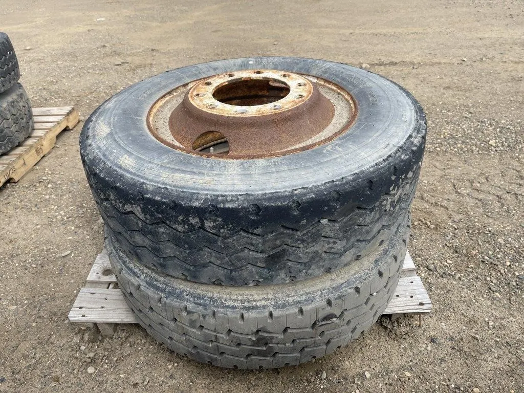Two Lowbed Tires & Rims - 11/70R22.5