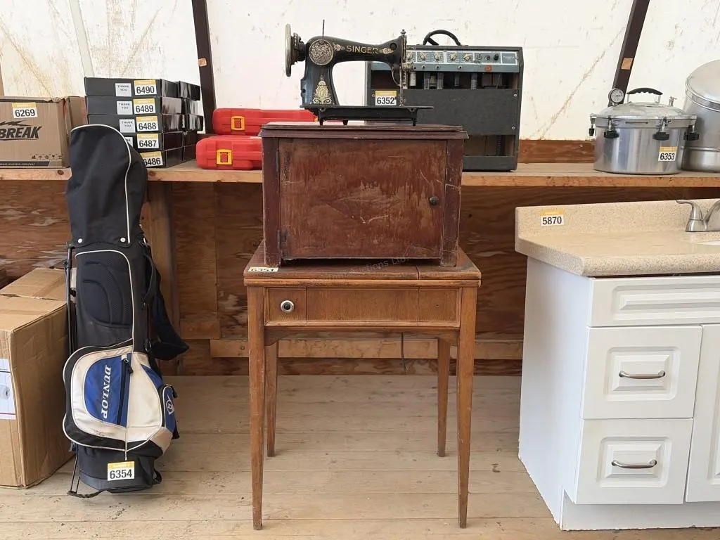 Sewing Table & Singer Sewing Machine