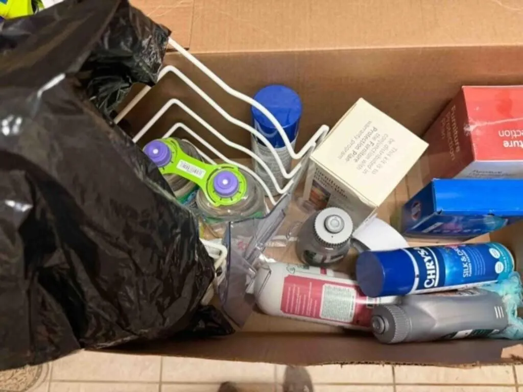 4- boxes of cleaning items