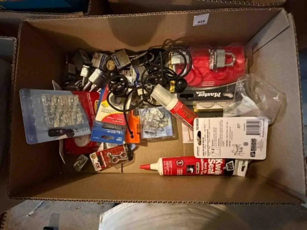Box of locks and misc.