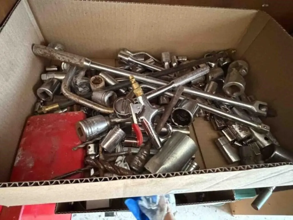 Box of misc. sockets, extensions, etc