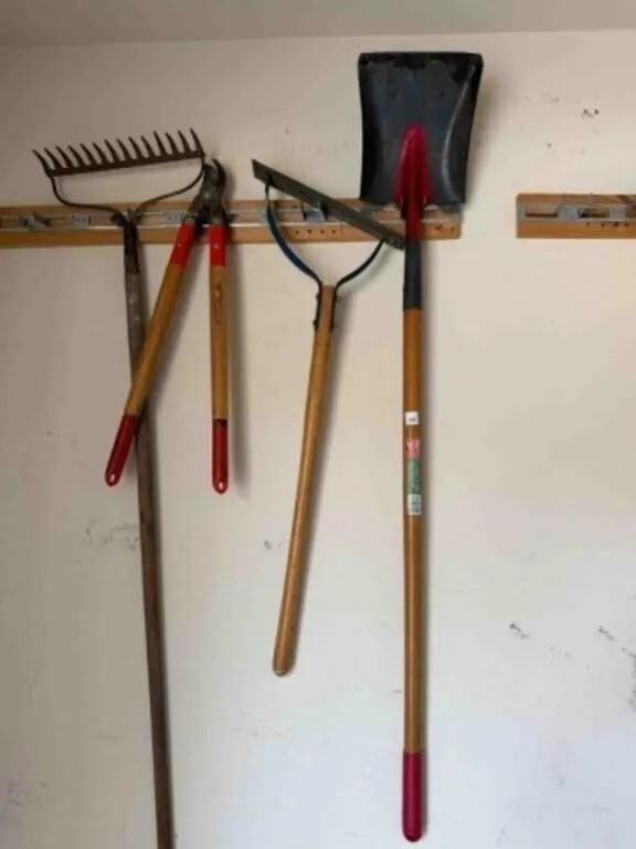 shovel, rake, axe, tree saw, etc