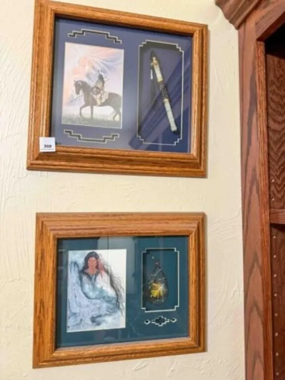 2-Native American artwork framed