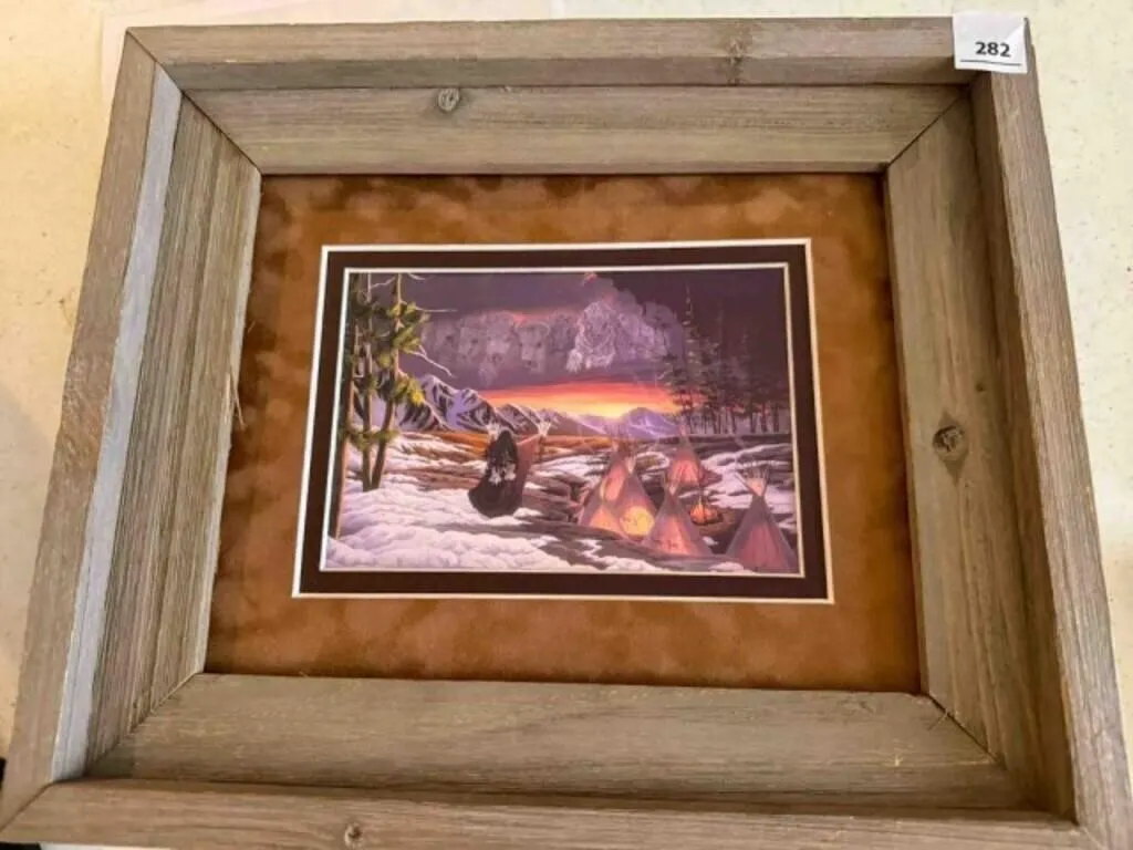 2-Native American art framed, by Lane Kendrick