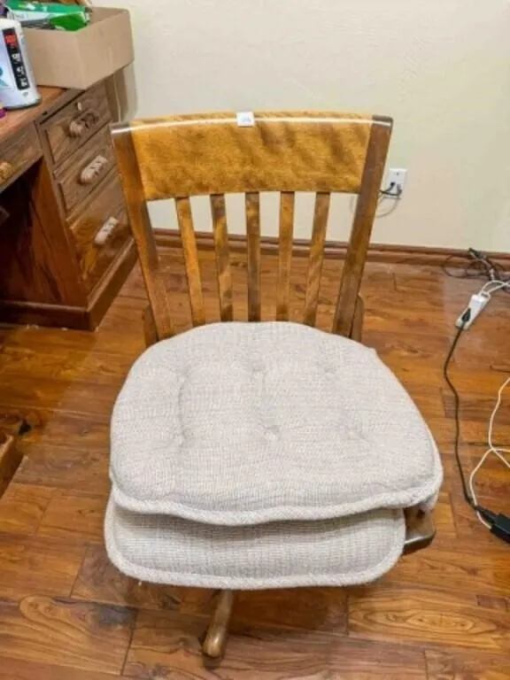 Walnut office chair w/cushions