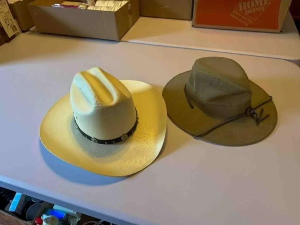 2-hats; Stetson straw hat, 7 1/2,
