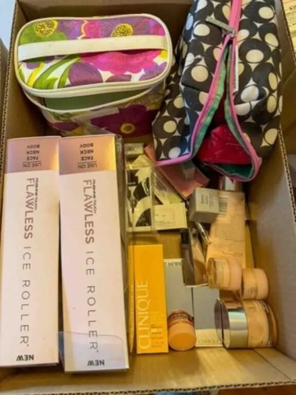 Box of ladies creams, lotions, etc.