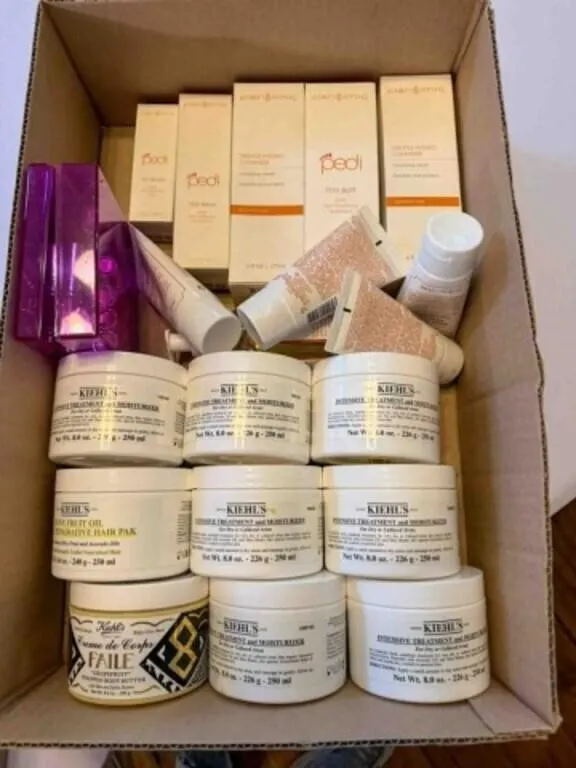 Box of ladies creams, lotions, etc.