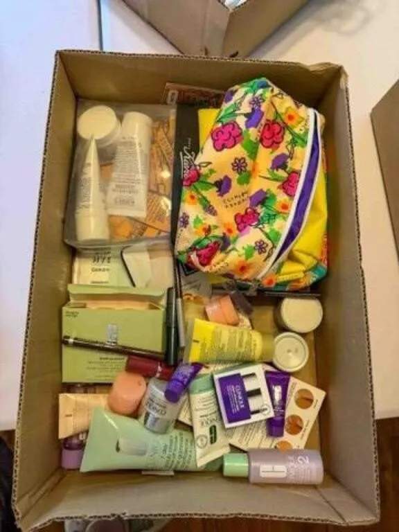 Box of ladies creams, lotions, etc.