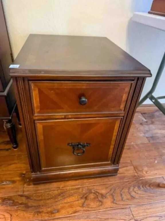 small wood cabinet w/2-drawer; 22" deep