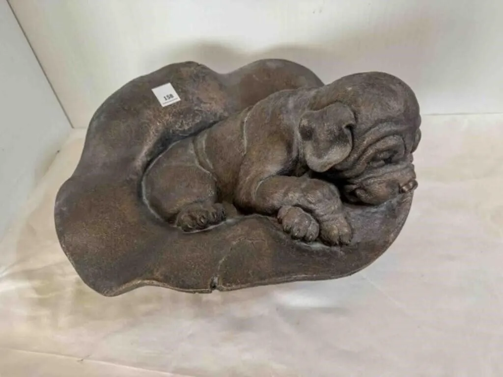Dog on bed statue (light weight)