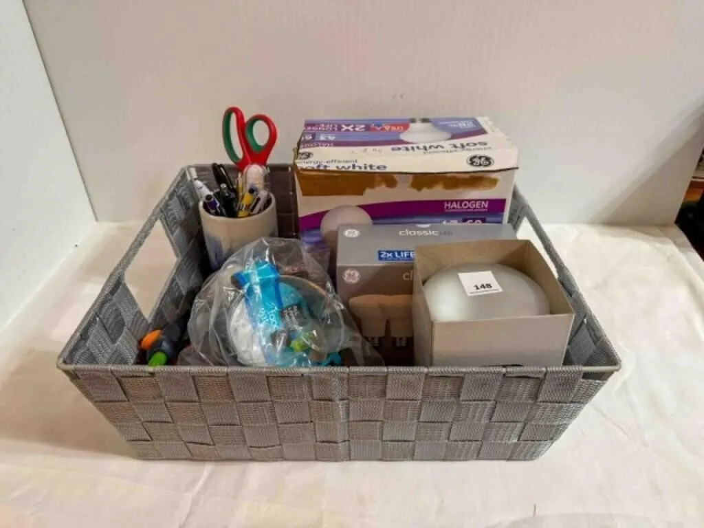 Tray of misc. light bulbs, etc.