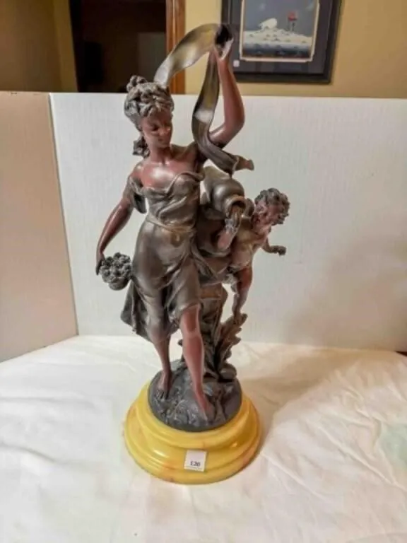 Art Nouveau-style Bronze, Lay Sculpture, 21' tall