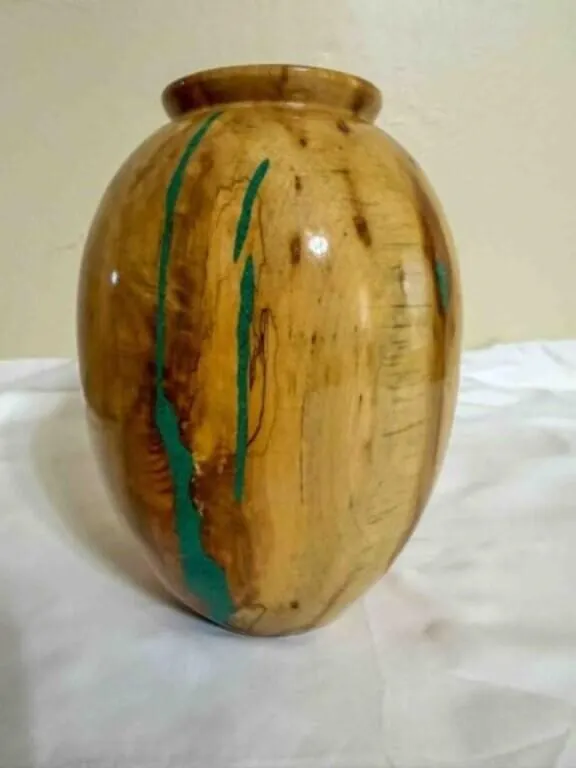 hand turned wood vase