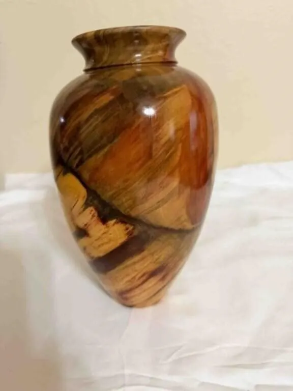 hand turned wood vase