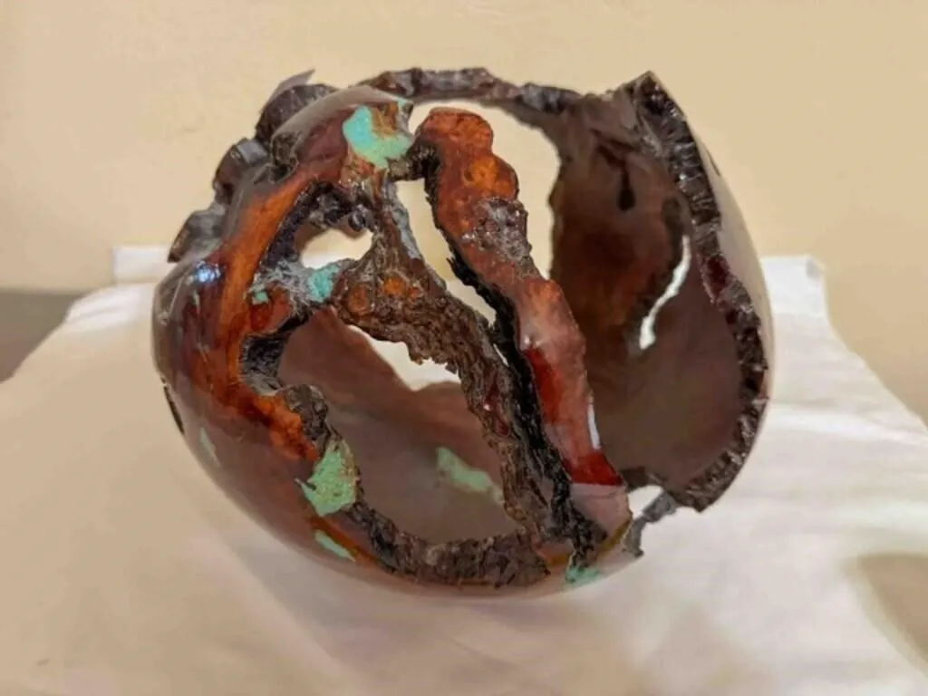 Hand turned wood decoration