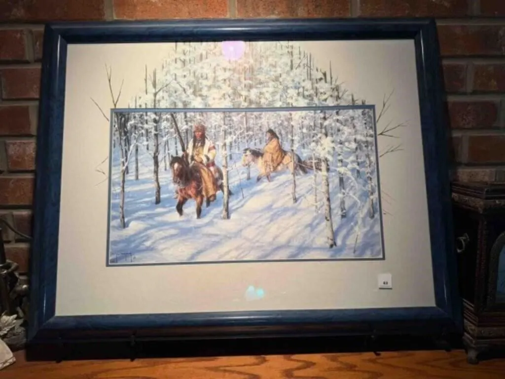 Native American print 26" x32½" frame