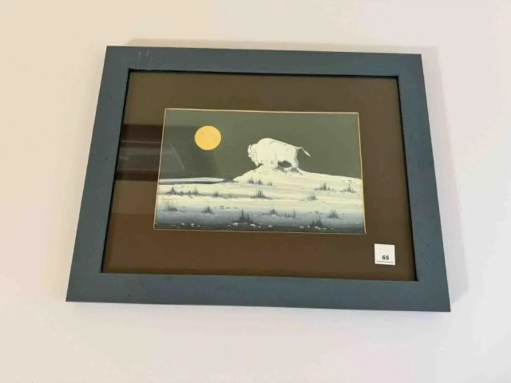 Native American Print 14½" x18½" frame, artist