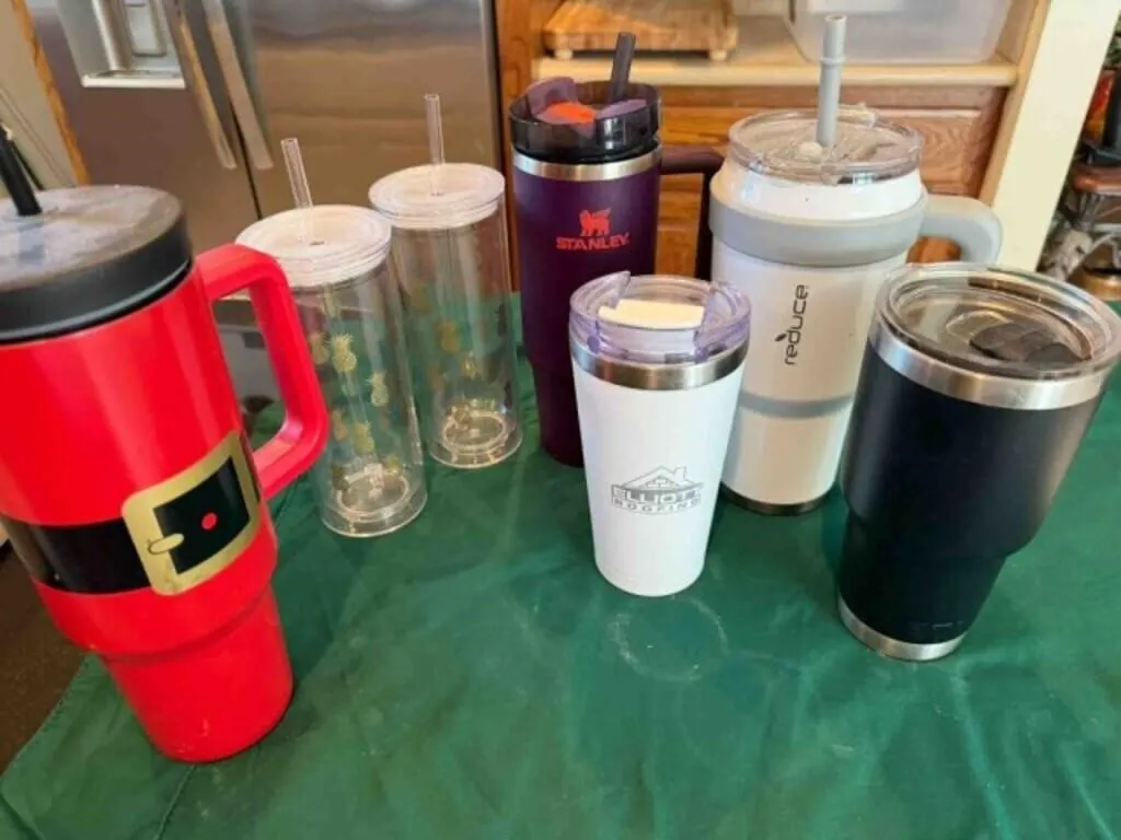 box of insulated drink mugs