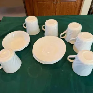 Corelle dishes, 6-saucers, 6- coffee mugs, 2-bowls