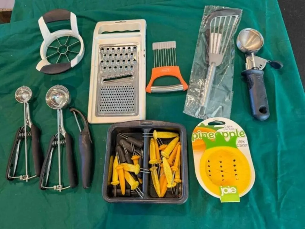 box of kitchen utensils