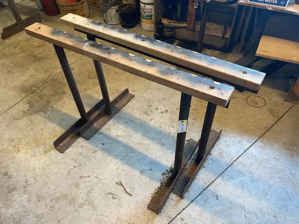 Heavy Duty Steel Base Sawhorses Pair