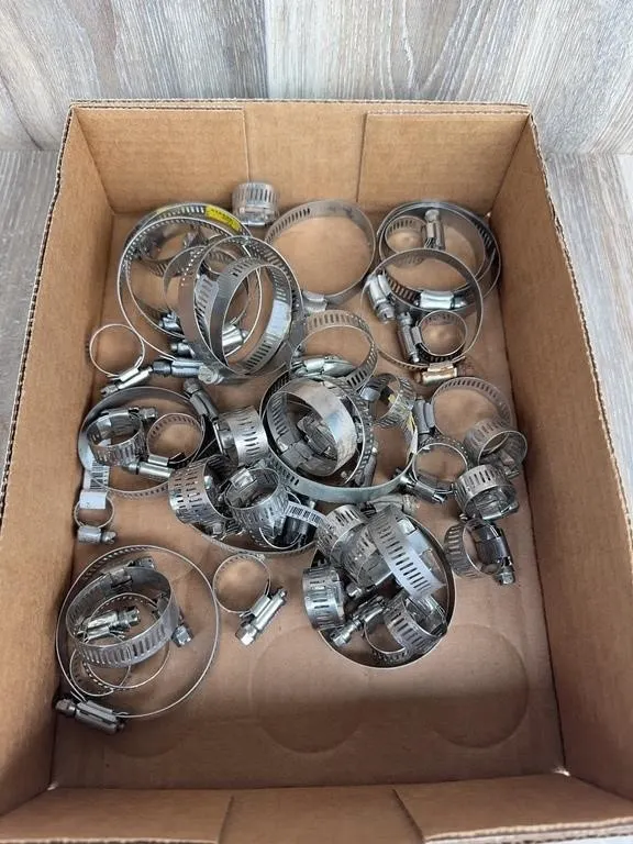 Assorted Metal Worm Gear Hose Clamps Lot