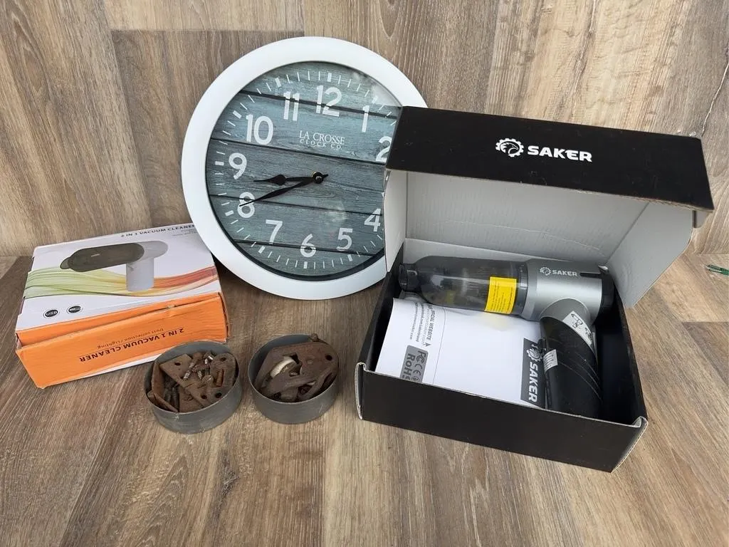 La Crosse Clock & Saker Vacuum Hardware Lot