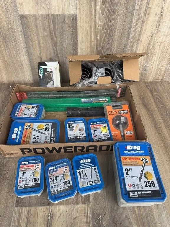 Kreg Screws, Plugs, Forstner Bit & Planer Knives