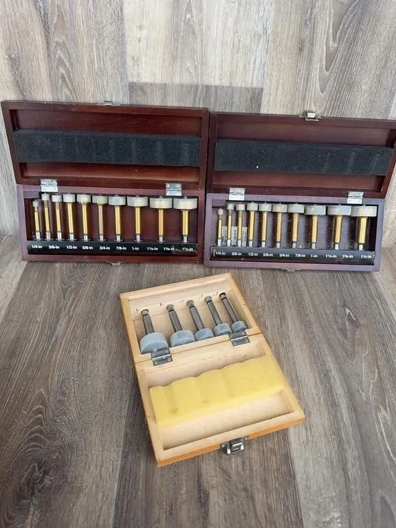 Forstner Drill Bit Sets in Wooden Cases