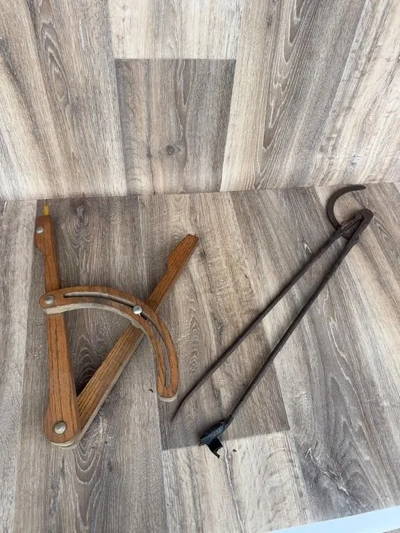 Antique Wooden Compass & Iron Calipers