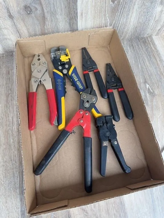 Electrician Hand Tools Lot: Strippers, Crimpers