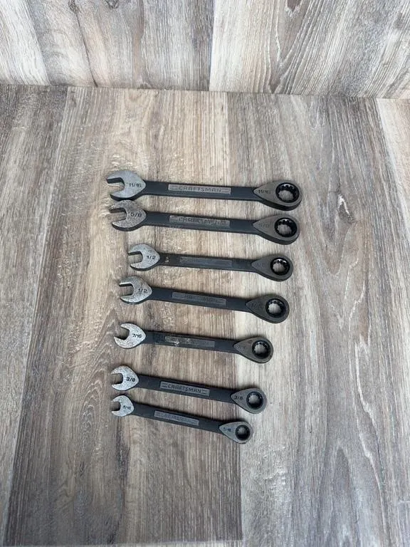 7 Craftsman Open End Ratcheting Wrenches SAE