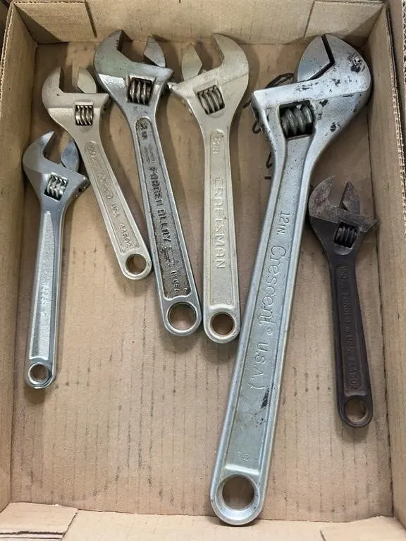 Assorted Forged Steel Adjustable Wrenches