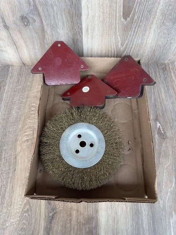 Wire Wheel Brush & Magnetic Angle Clamps Set