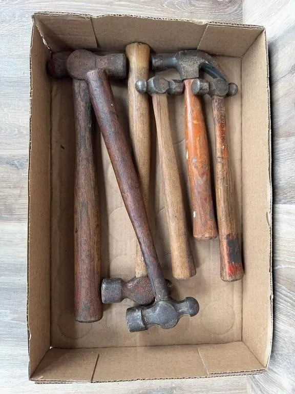 Assorted Wooden Handled Hammers Collection