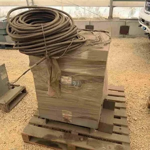 Pallet with transformer and spool of wire