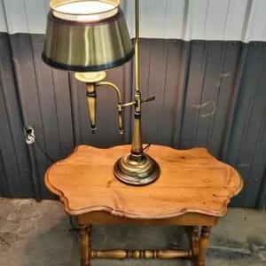 Vintage Brass Bridge Floor Lamp Table