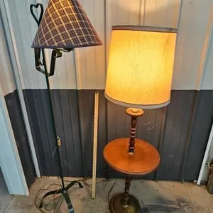 Pair of Floor Lamps w/ Tables