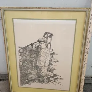 Framed Boy Print 31x38in