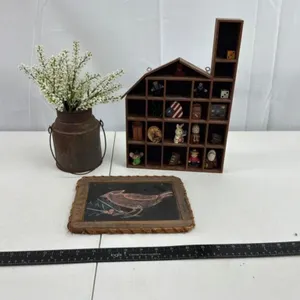 Vintage Folk Art Decor Trio